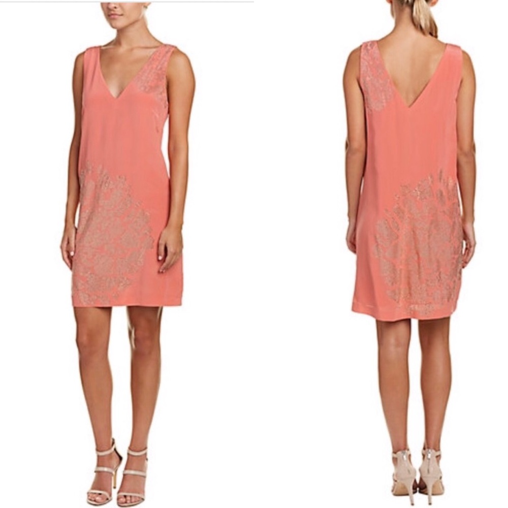 Trina Turk NWOT Silk Glitteratti Shift Stud Dress